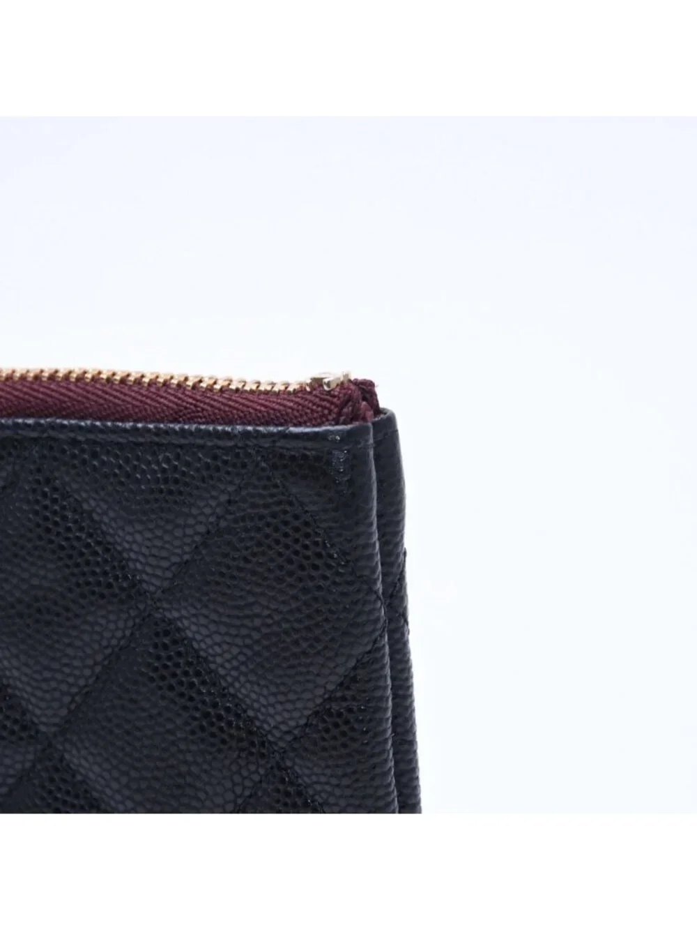 Chanel Classic Mini Pouch Stand CC Logo Caviar Leather